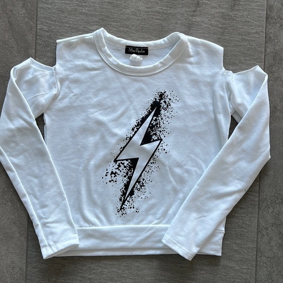 Miss Popular Cold Shoulder Bolt Sweatshirt - Picture 1 of 4
